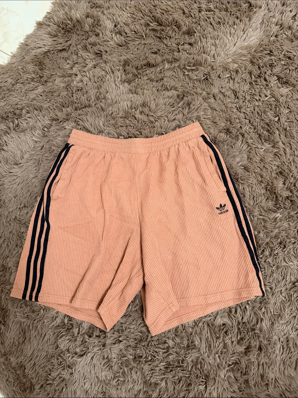 adidas terracotta waffle knit shorts